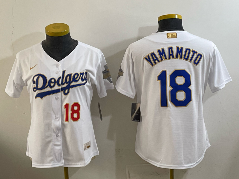 women Los Angeles Dodgers #18 Yamamoto white Game 2026 Nike MLB Jersey 410001